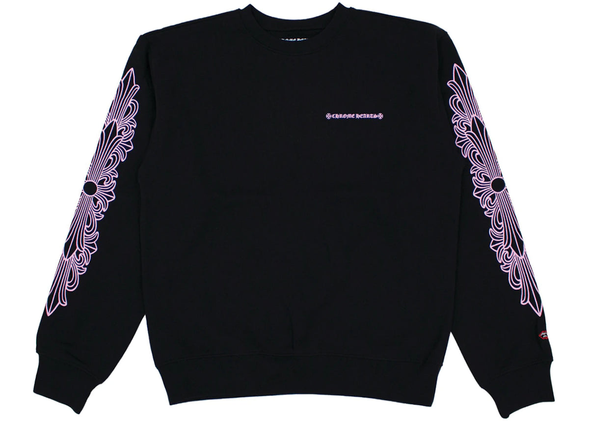 Chrome Hearts Matty Boy Shoulder Logo Crewneck Black/Pink