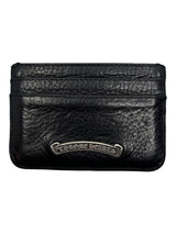 Chrome Hearts Silver Cross Leather Cardholder Black