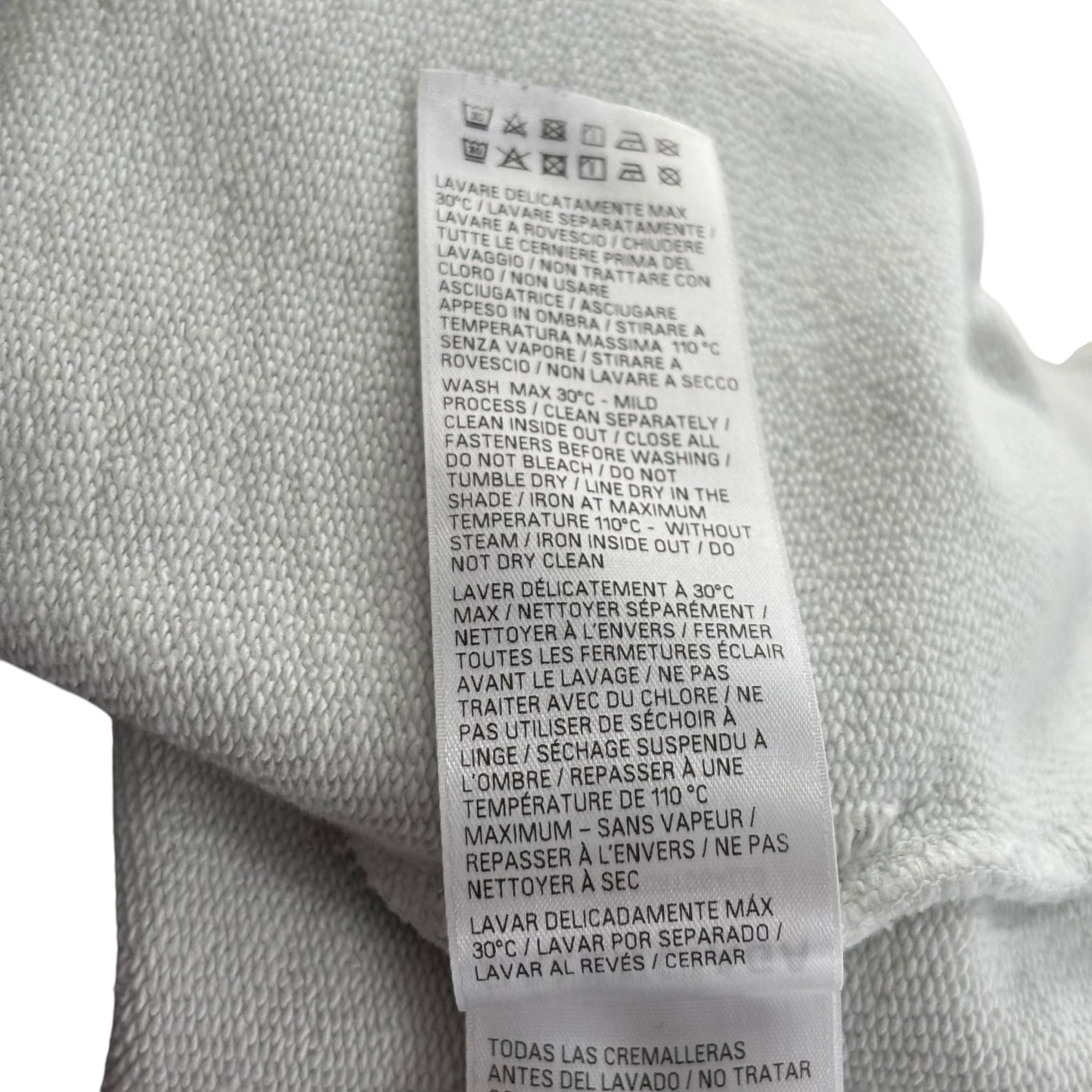 Balenciaga Tattoo Zip Up Hoodie White