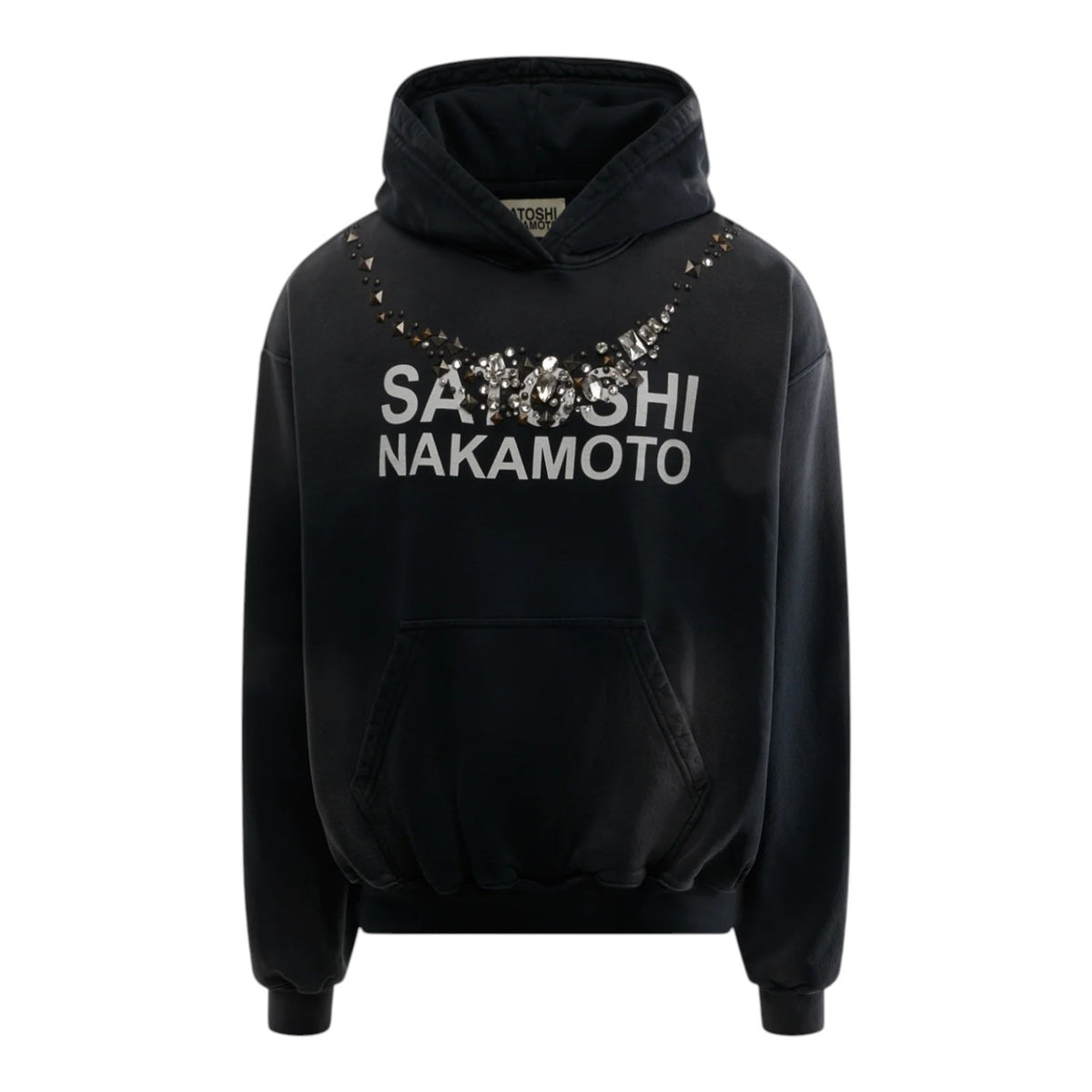 Satoshi Necklace Logo Hoodie Black