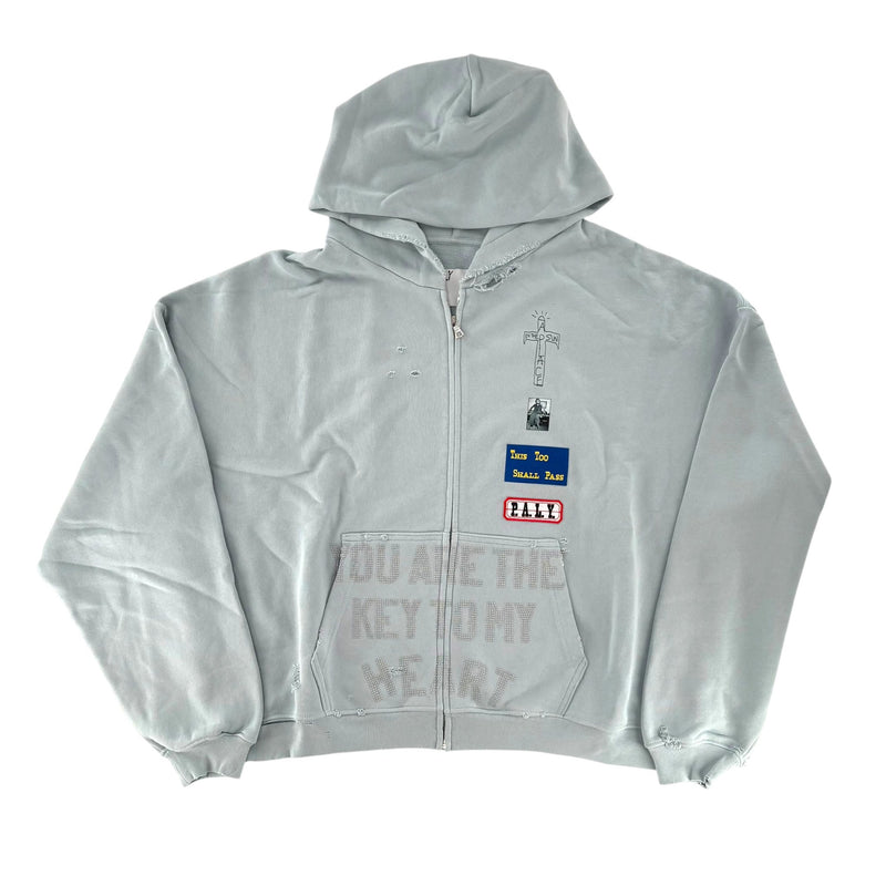 Paly Hollywood Zanucks Zip Hooded Sweatshirt Baby Blue