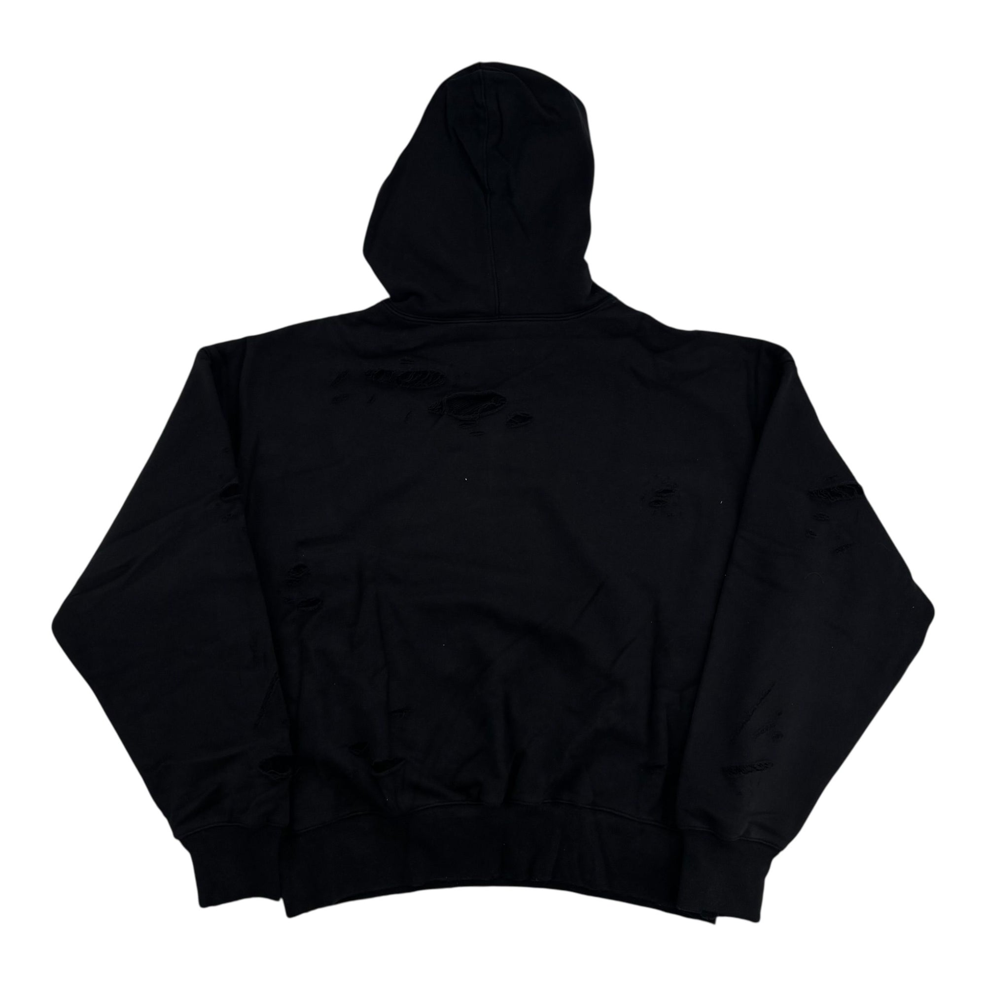 Lost Shdws Classic Logo Distressed Hoodie Black