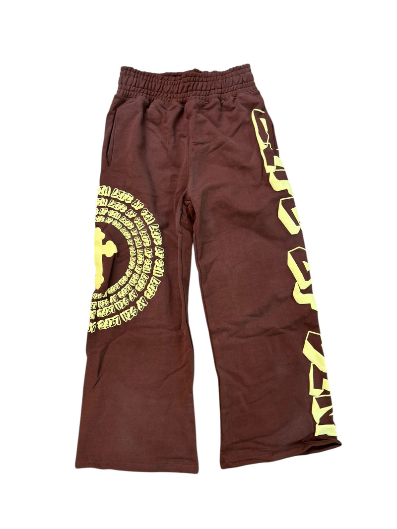 Life Of Sin Graffiti Sweatpants "Brown"