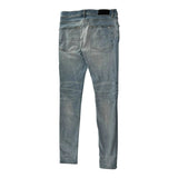 Amiri MX1 Blue Jeans White Ribbed