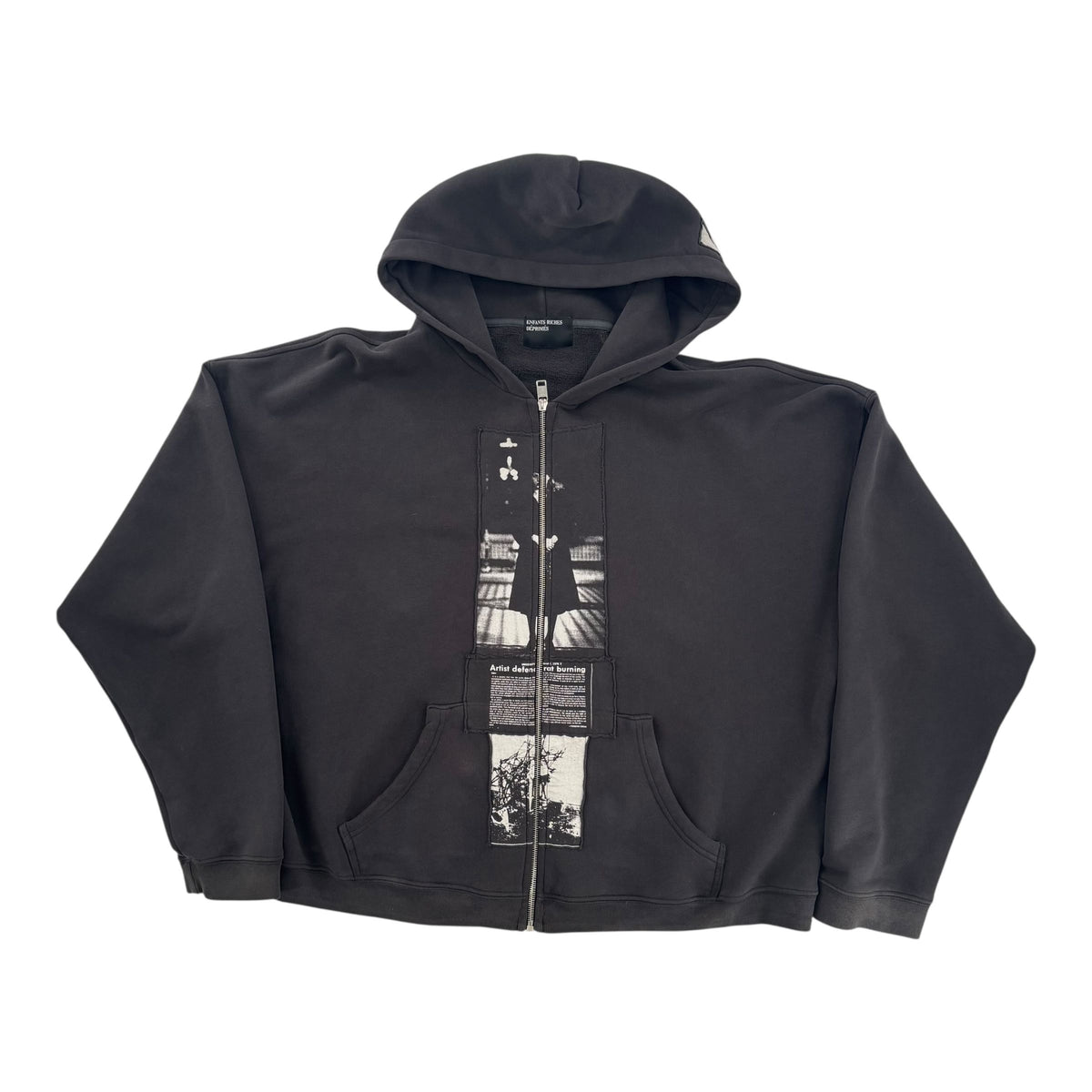 ERD Artist Defends Baggy Assemblage Zip Hoodie Faded Black