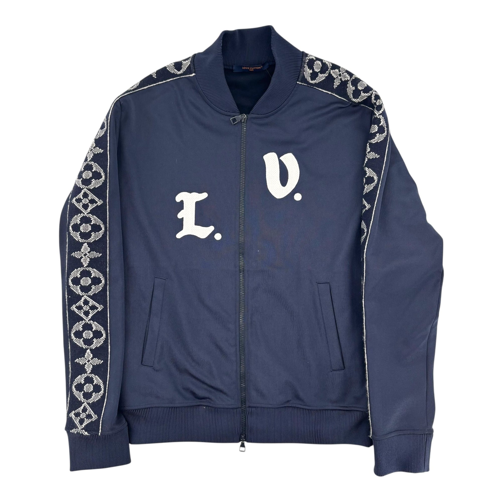 Louis Vuitton Flower Band Embroidered Track Jacket Navy