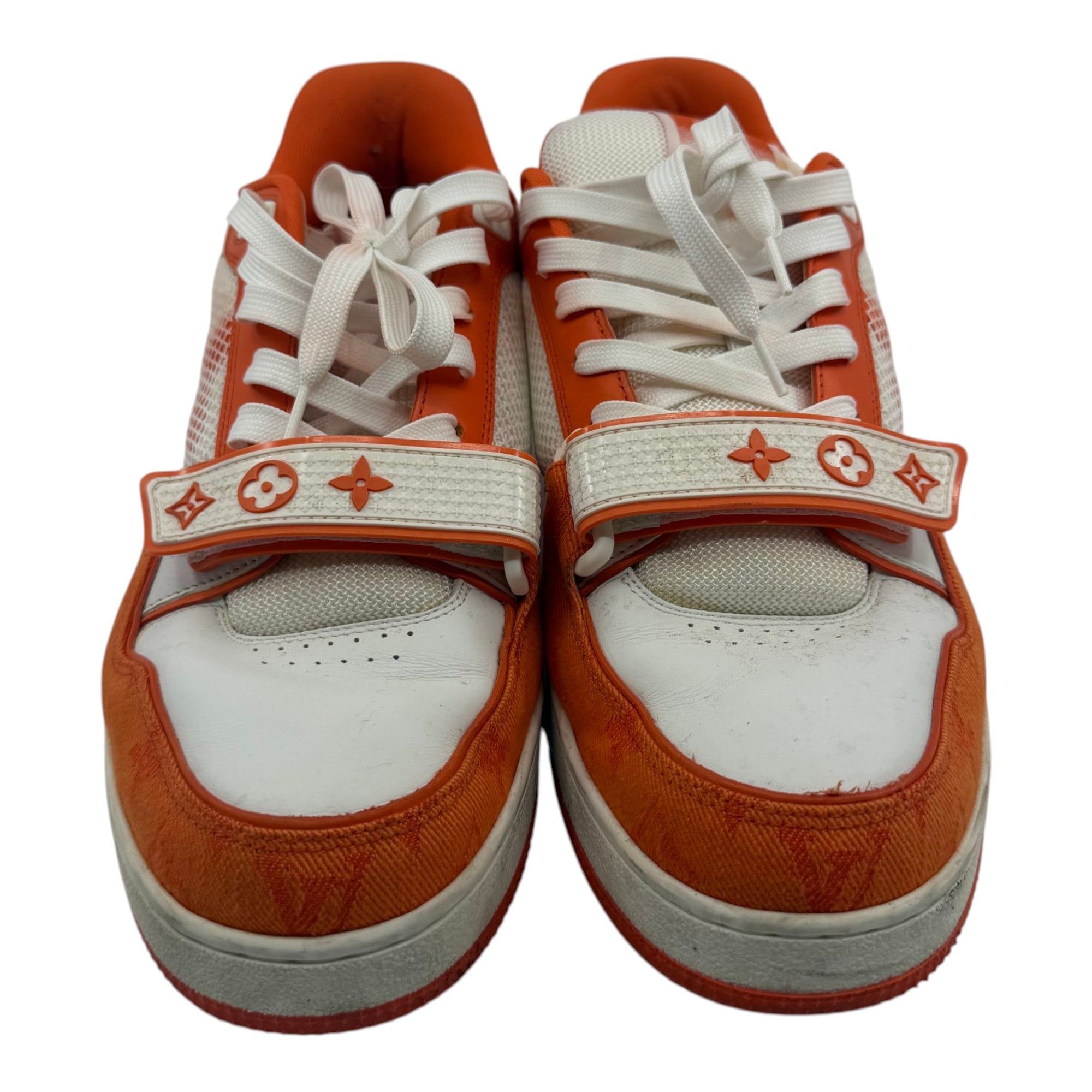 Louis Vuitton Trainer Low Velcro Strap Orange Monogram Denim