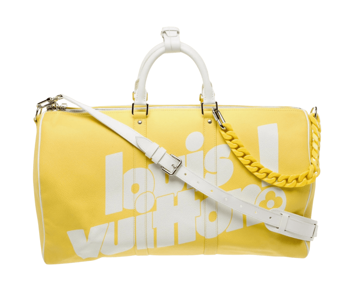 Louis Vuitton  Leather Keepall Bandouliere 50 Yellow