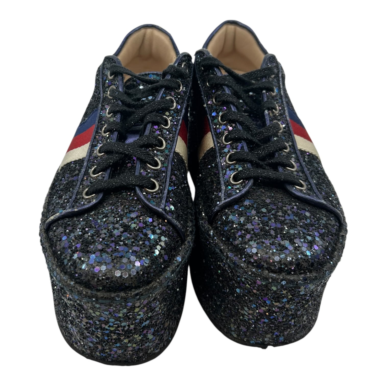 Gucci Peggy Glitter Platform Sneakers