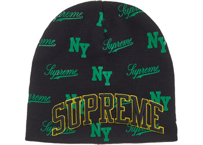 Supreme New Era Monogram Beanie Black