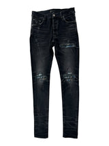 Amiri MX1 Jeans Black Blue Flannel Ribbed