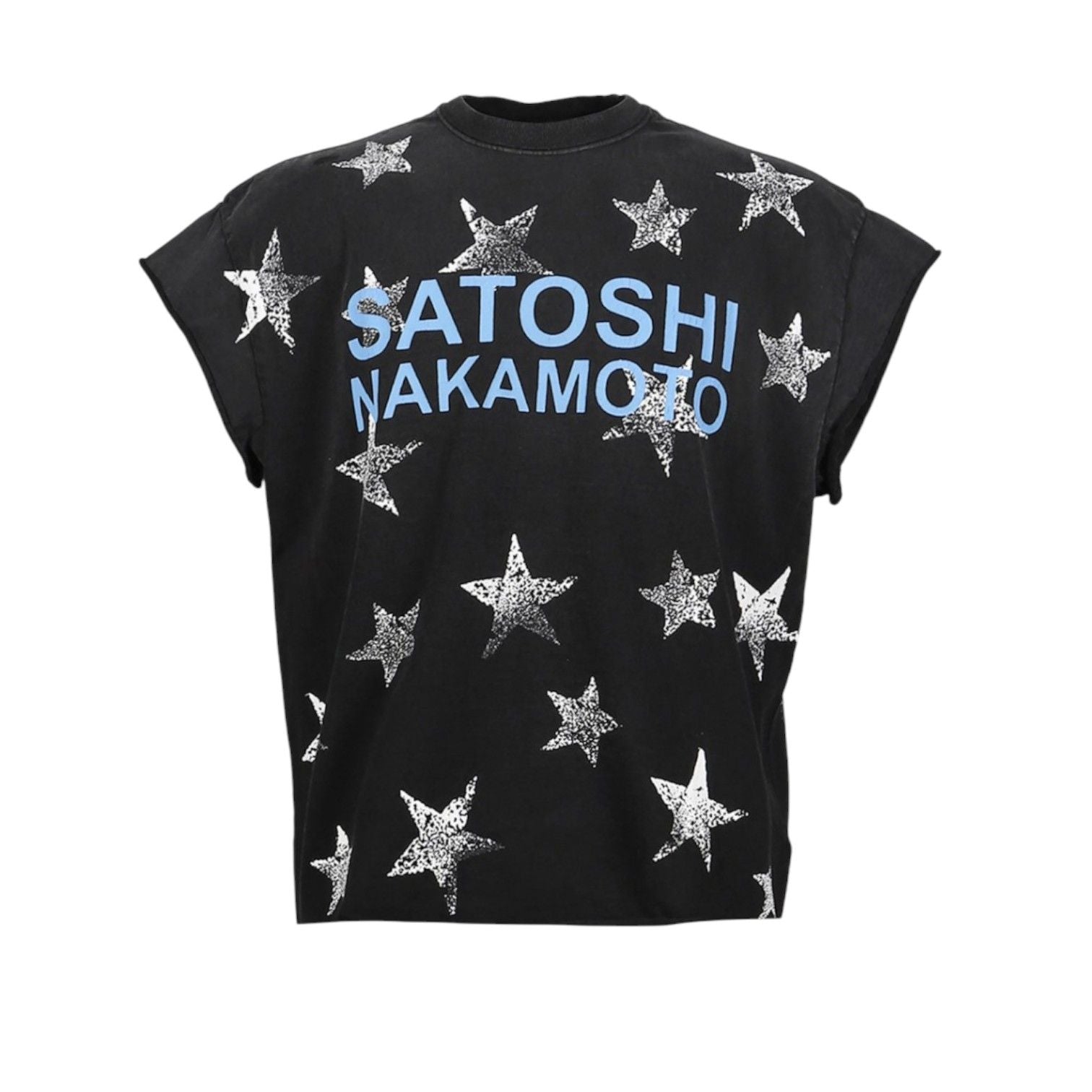 Satoshi Nakamoto Stars Cutoff Tee Black