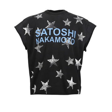 Satoshi Nakamoto Stars Cutoff Tee Black