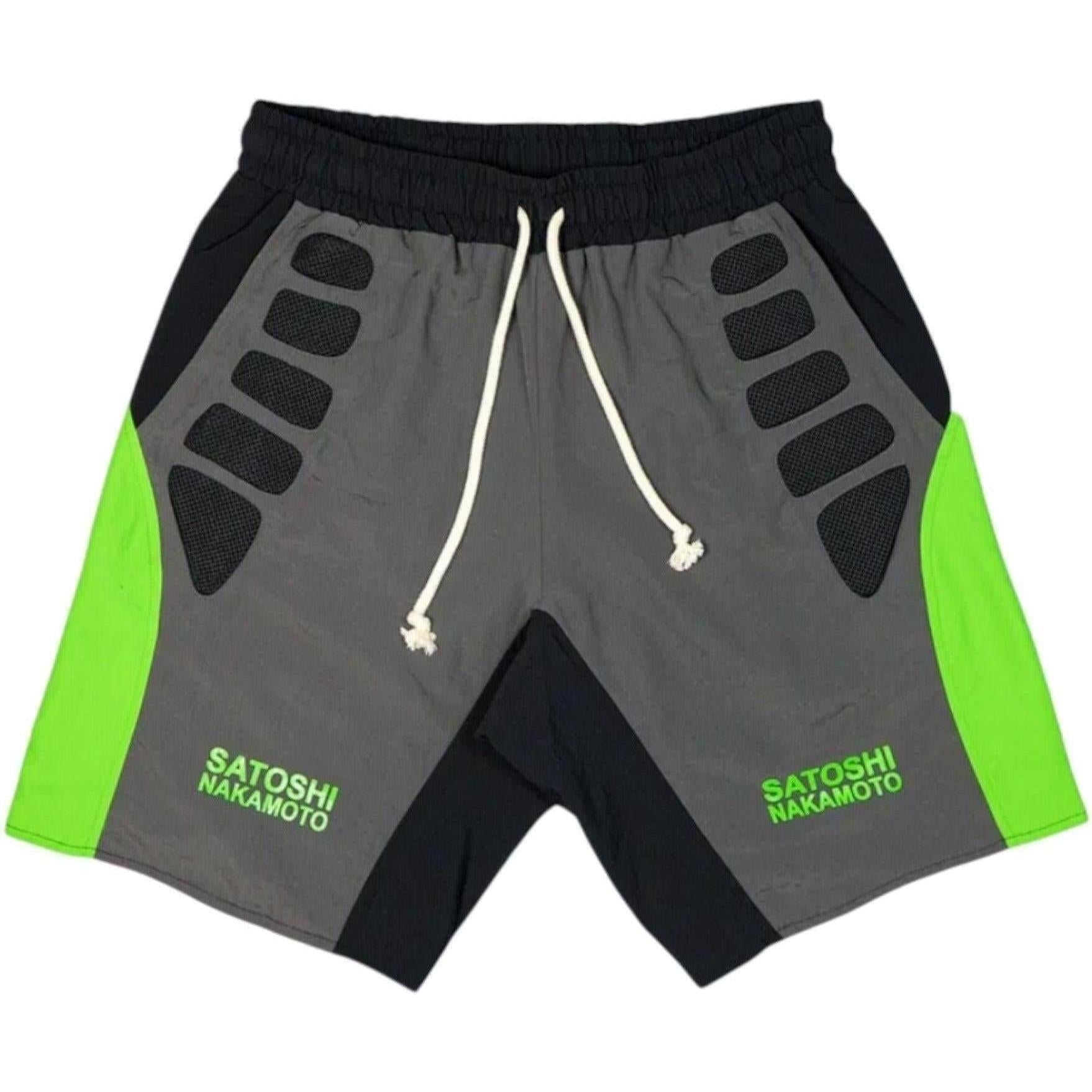 Satoshi Nakamoto Tech Shorts -"Grey/Green"