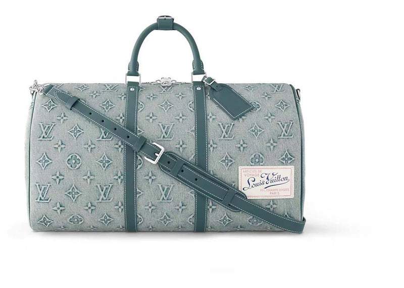 Louis Vuitton Keepall Bandouliere 50 Monogram Washed Denim Coated Canvas
