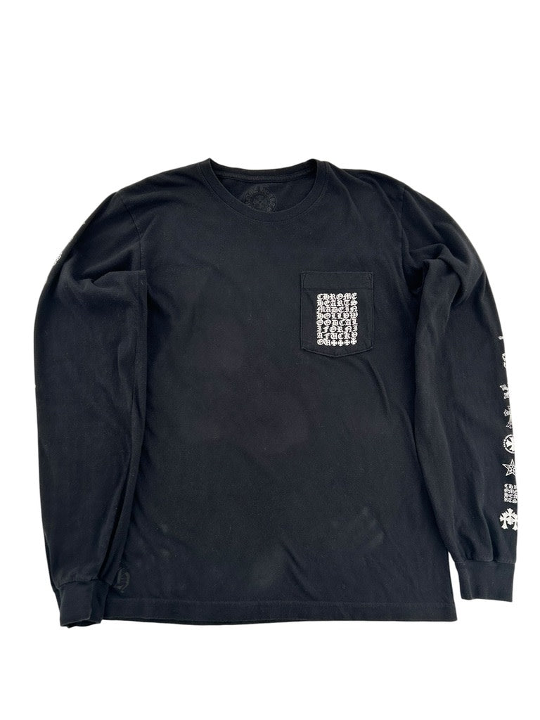 Chrome Hearts Eye Chart Pocket Longsleeve Black