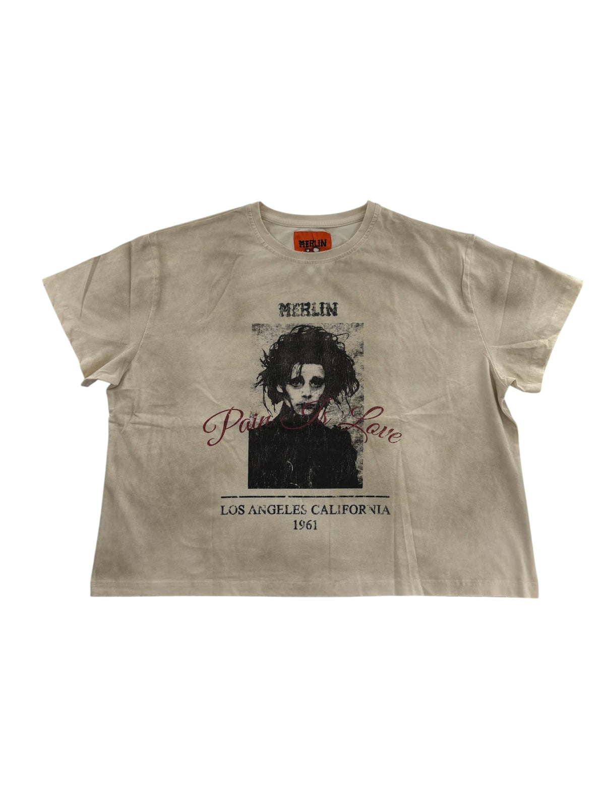 Merlins Father Wanted In Paint Tee Cream