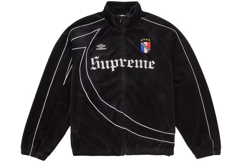 Supreme Umbro Velour Track Jacket Black