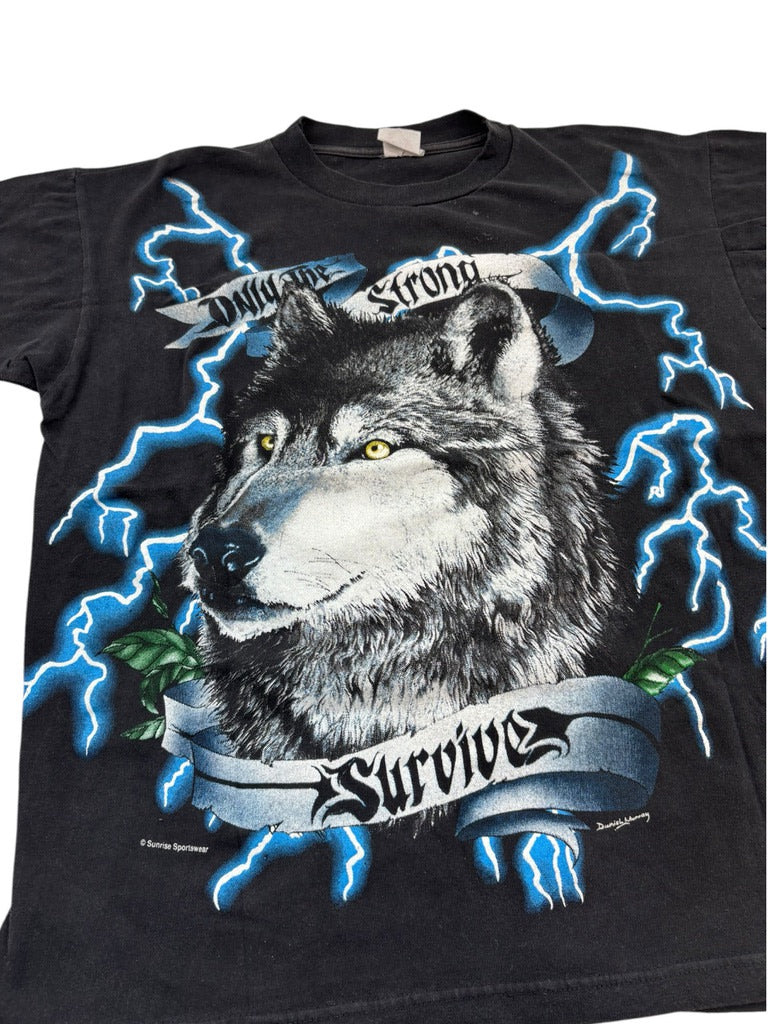 AMERICAN THUNDER Wolf Tee Black