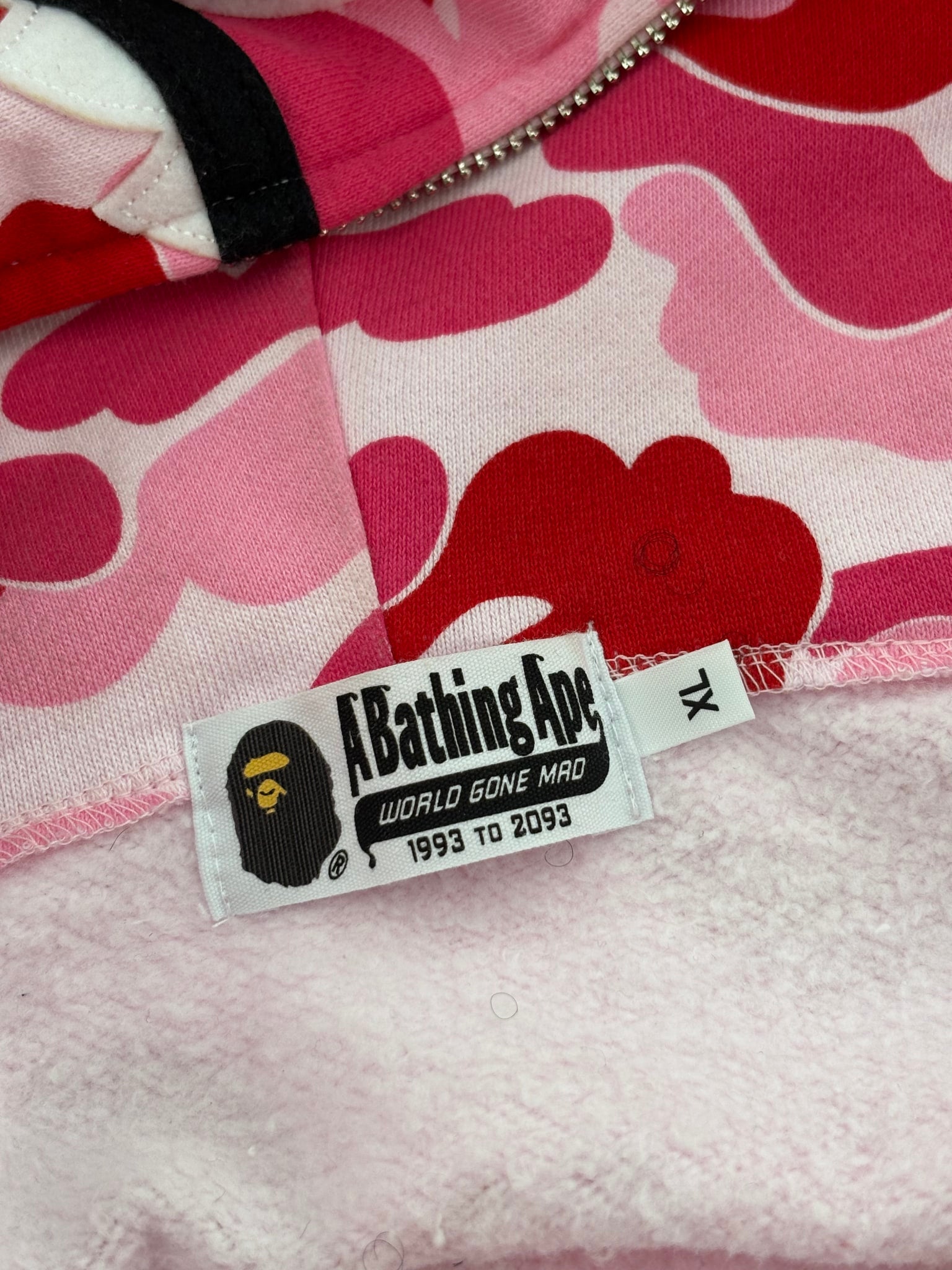 Bape ABC Full Zip Camo Hoodie Pink