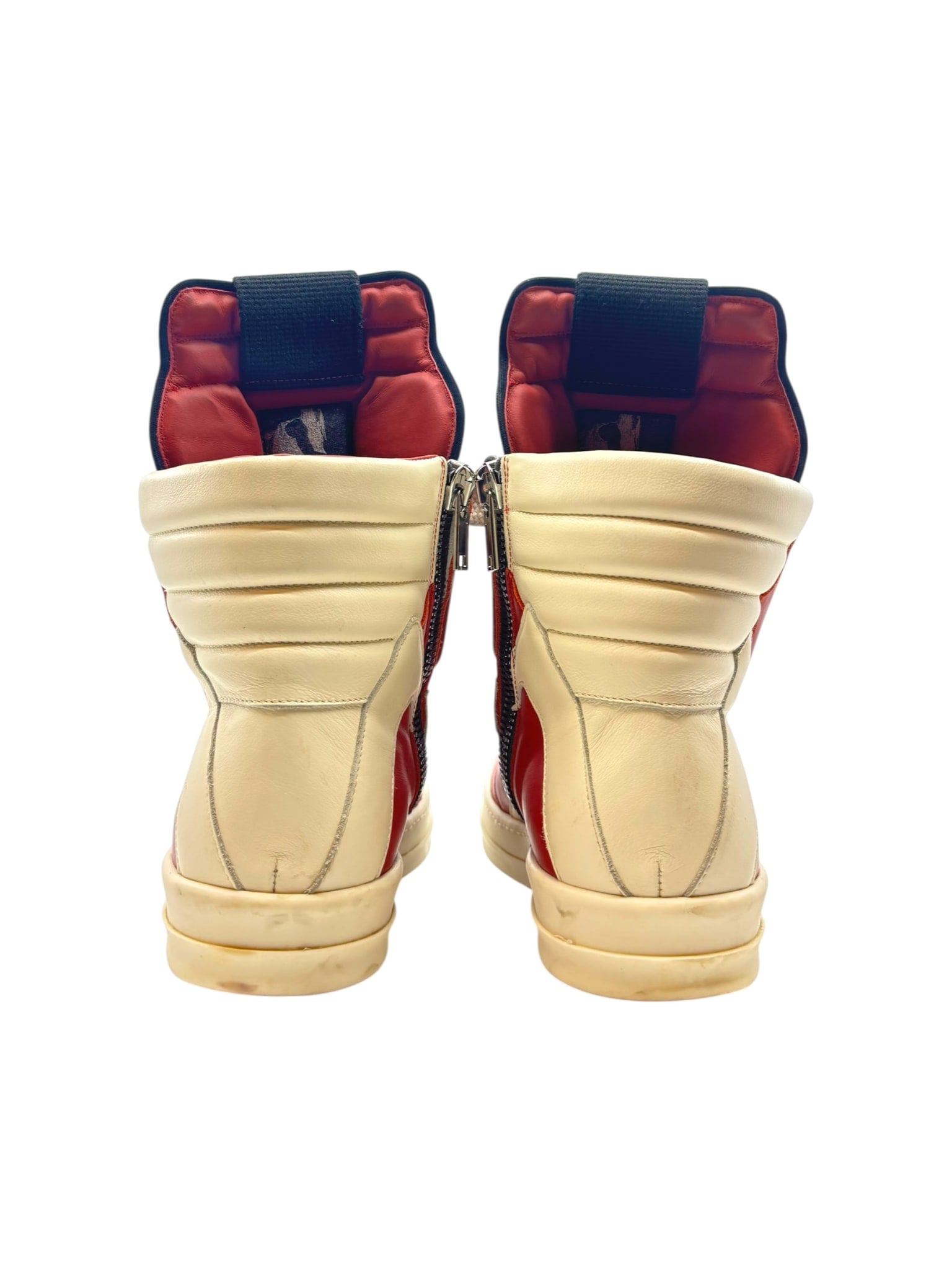Rick Owens Geobasket Jumbo Lace High Carnelian Milk No Insole