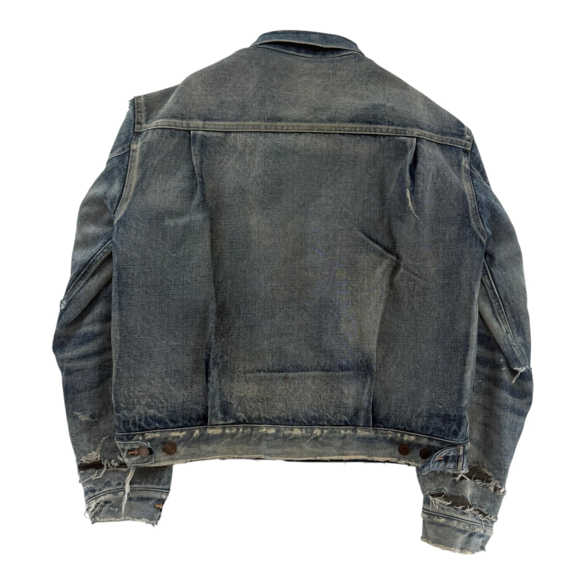 YSL Distressed Denim Jacket Light Wash