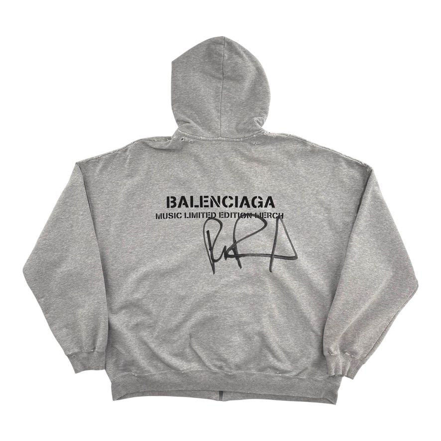 Balenciaga Music Zip Up Hoodie Grey