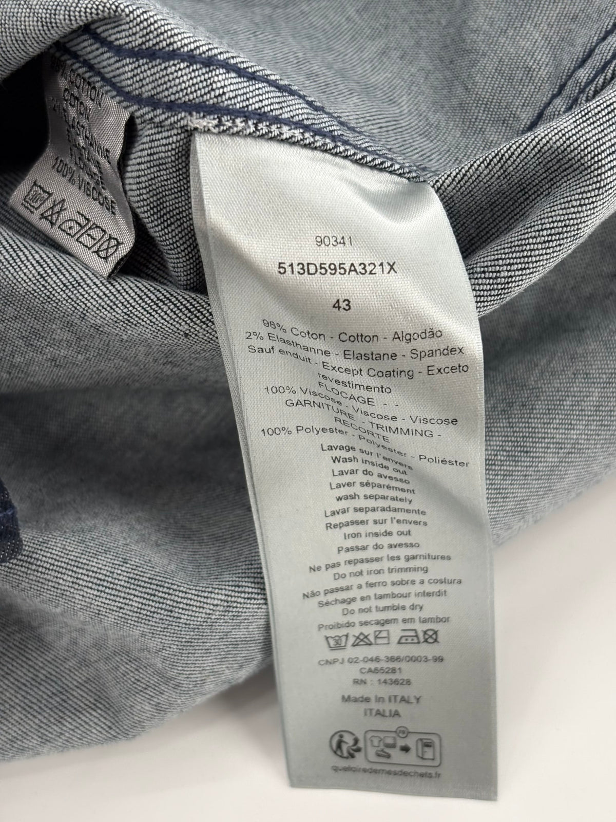 Dior x Kaws Button Up Denim Shirt Navy