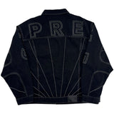 Supreme Radial Embroidered Denim Trucker Jacket Black
