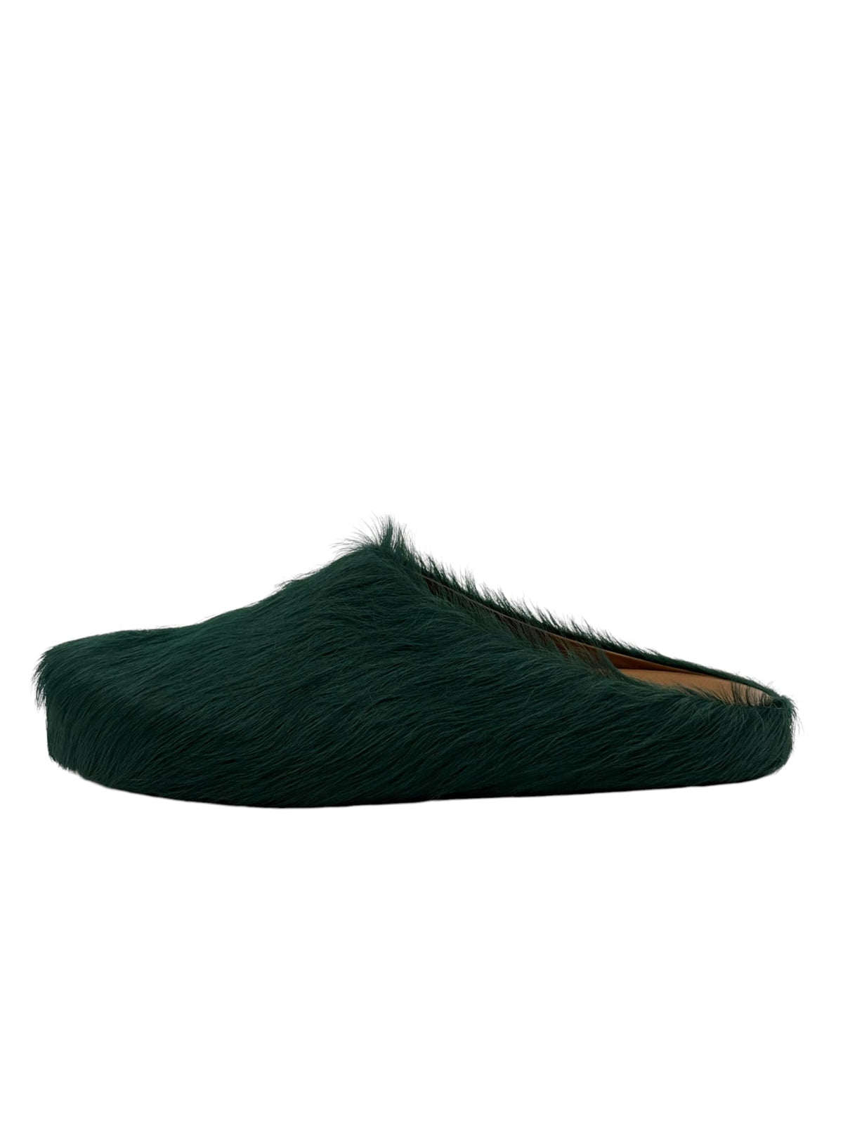 Marni Furry Slides Green
