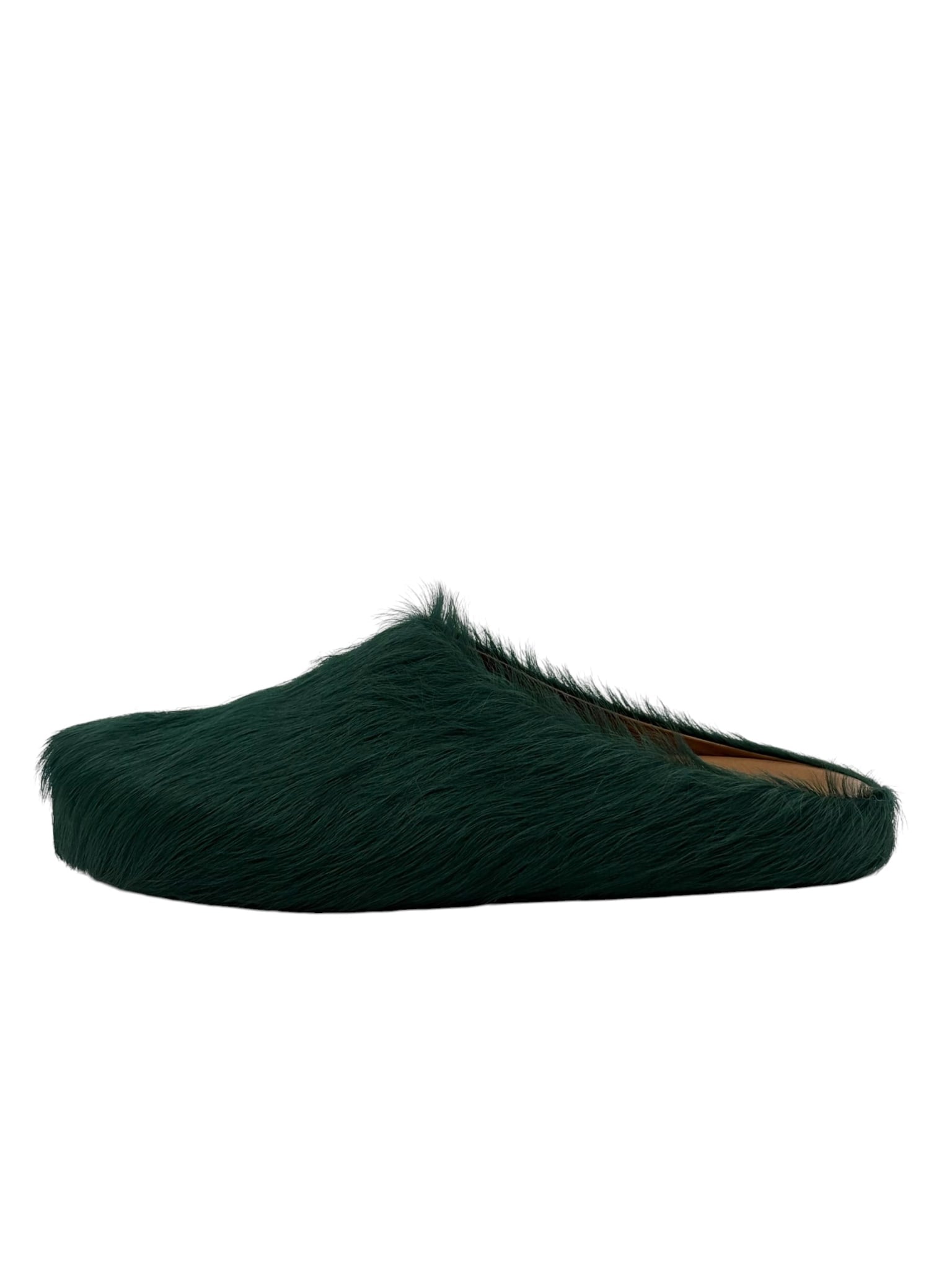 Marni Furry Slides Green