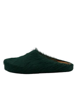 Marni Furry Slides Green