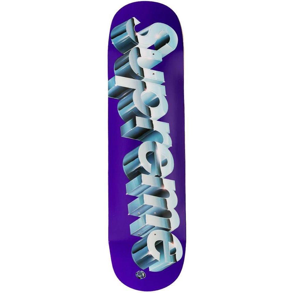 Supreme Chrome Logo Skateboard Deck Purple