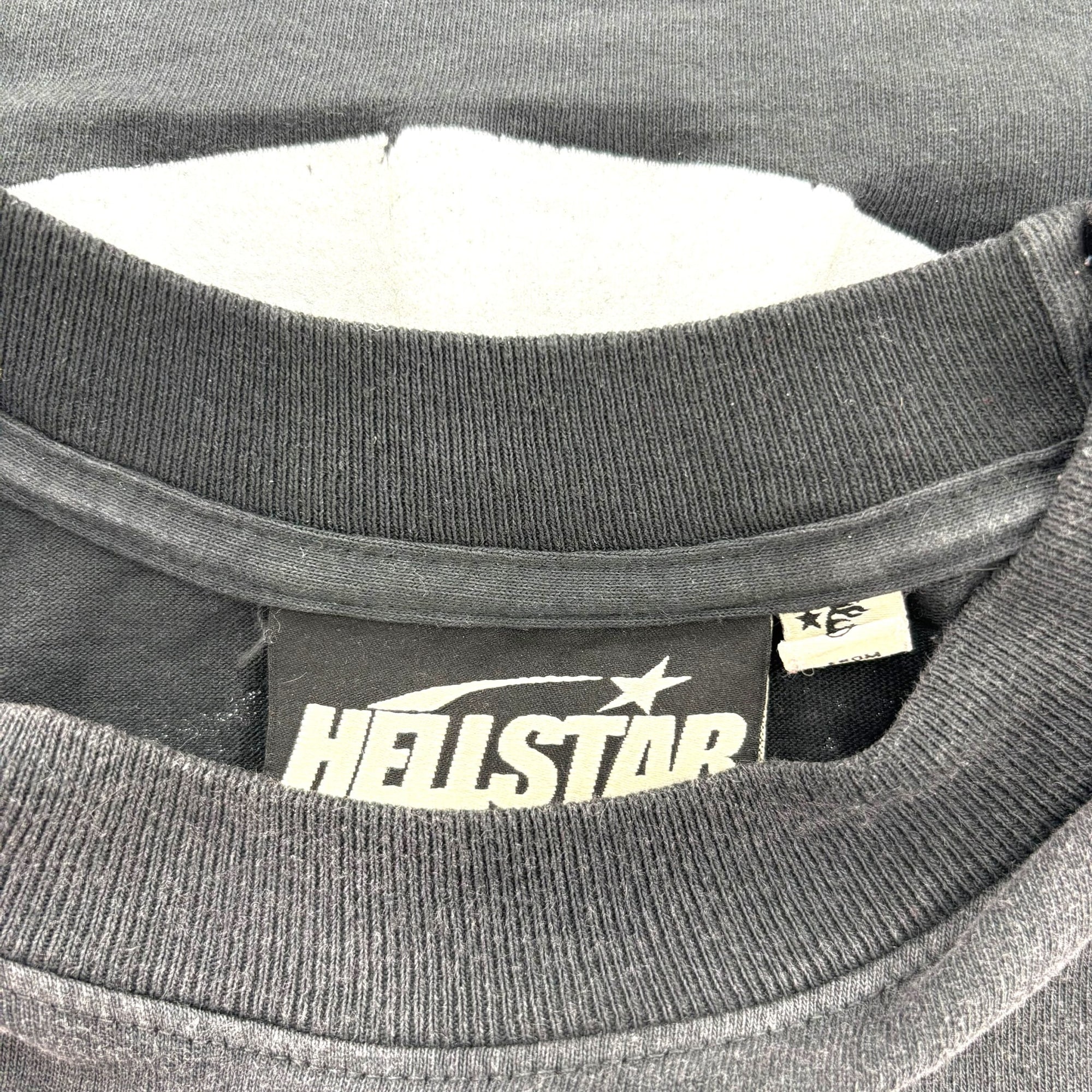 Hellstar Cartoon Logo Glitter Logo T-shirt Black