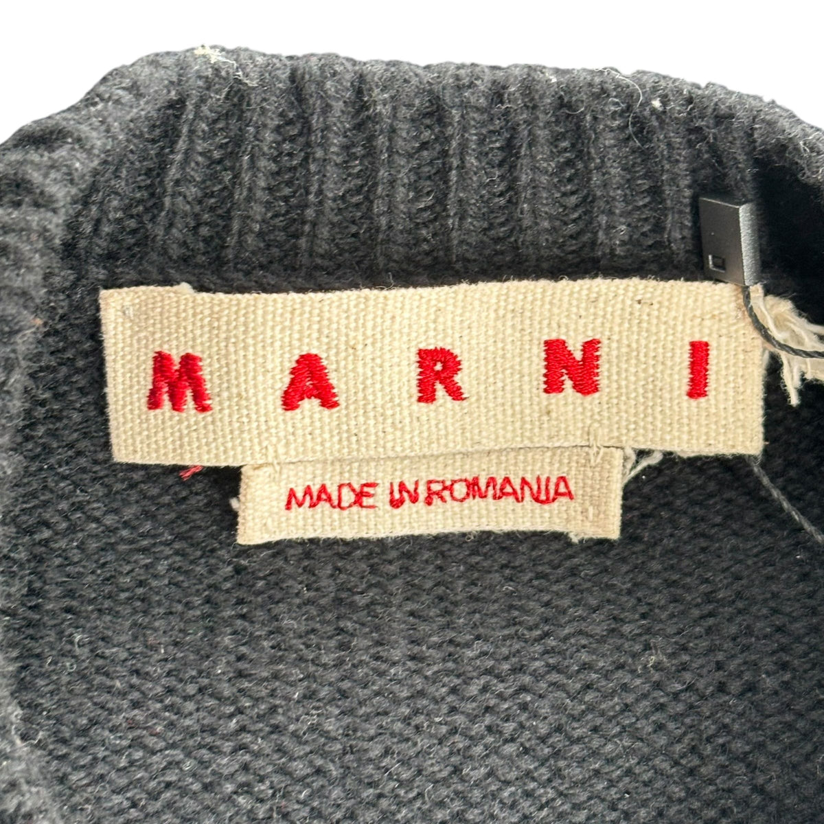 Marni Intarsia Wool Sweater Black