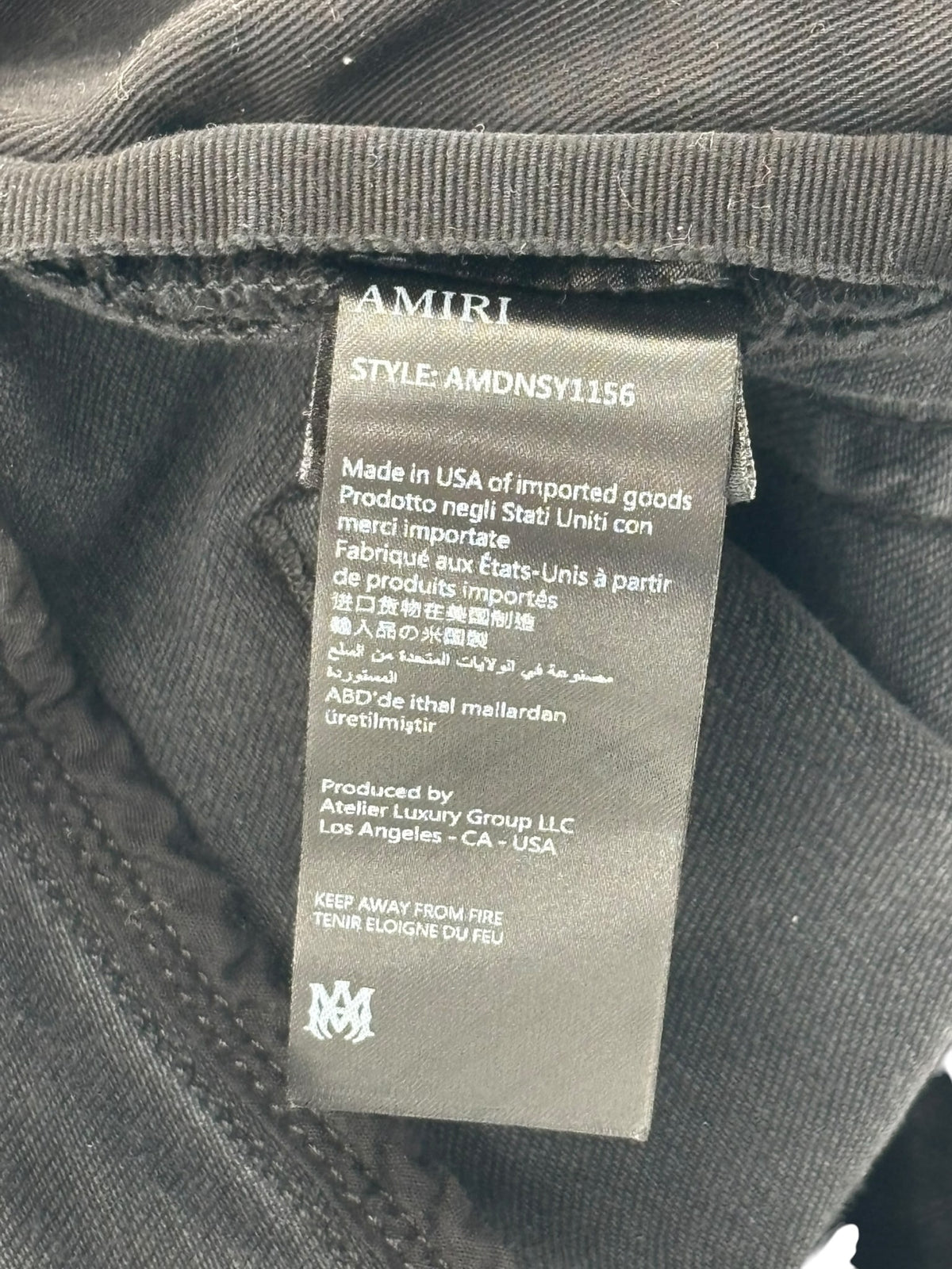 Amiri Multi Logo Patch Denim Black