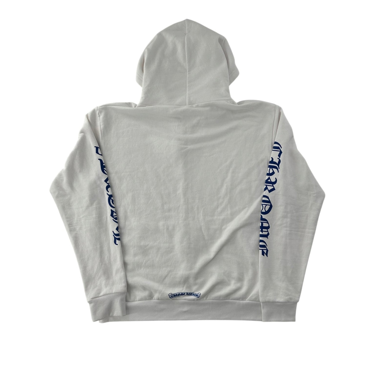 Chrome Hearts Vertical Logo Zip-Up Hoodie White Blue