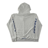 Chrome Hearts Vertical Logo Zip-Up Hoodie White Blue