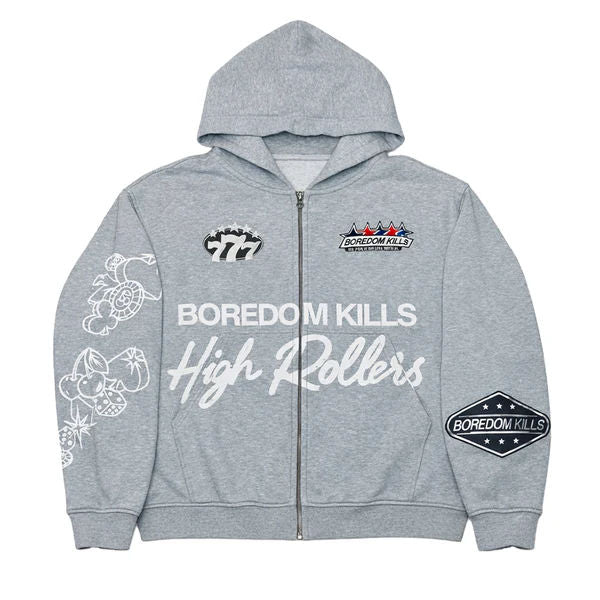 Boredom Kills Highroller Hoodie Heather Grey