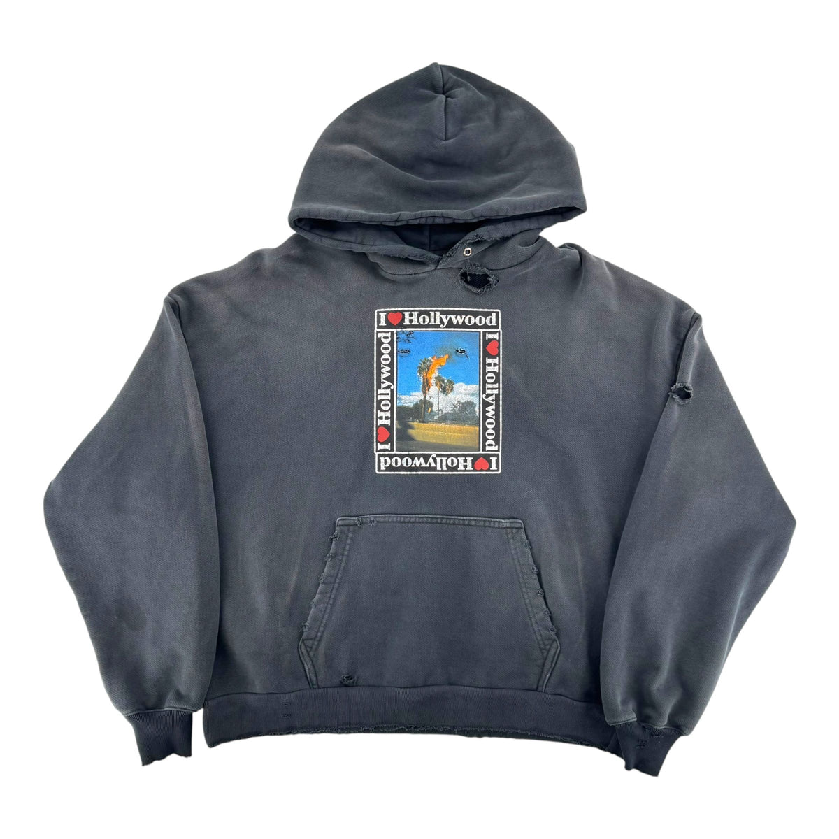 Paly I Love Hollywood Hoodie Washed Grey