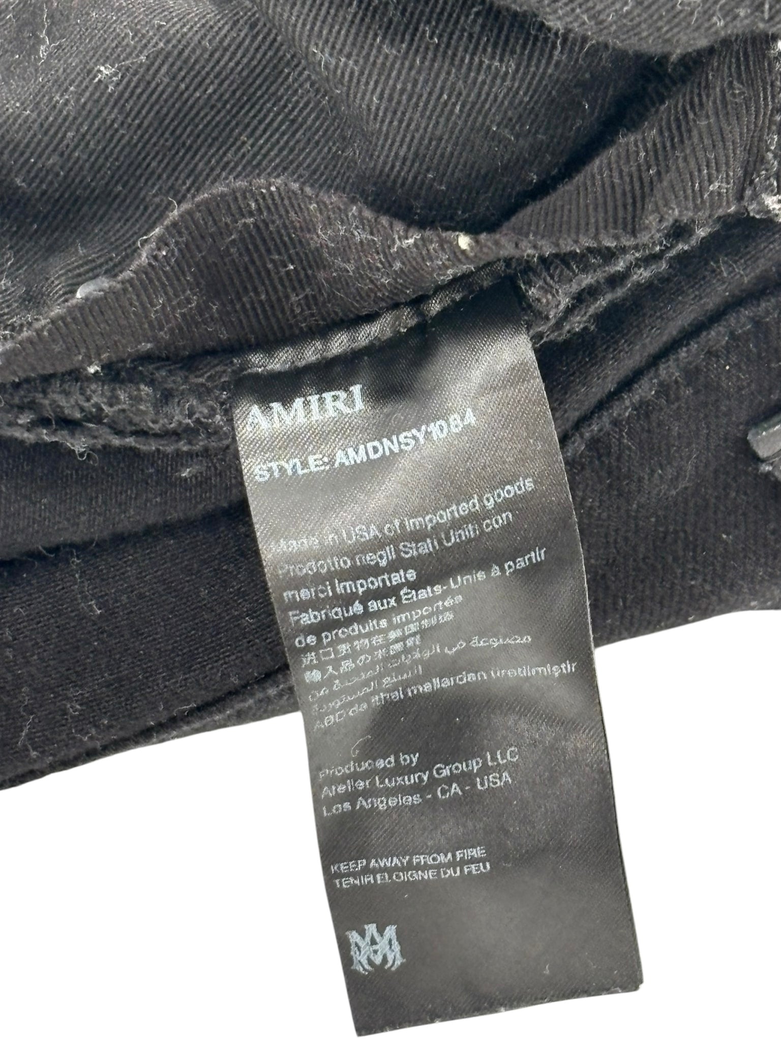 Amiri Script Logo Patch Denim Black