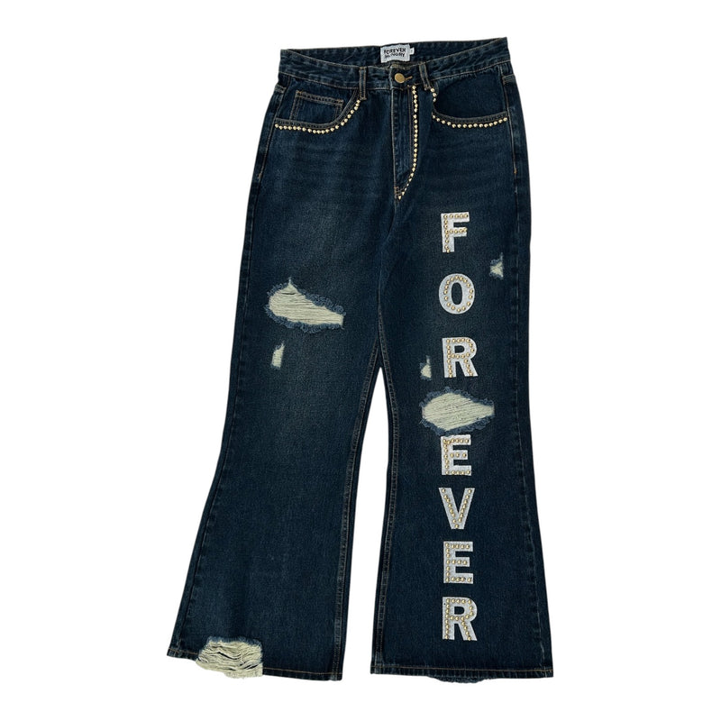 Forever Hungry Dark Blue Flare Jeans