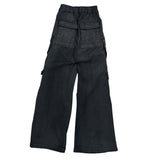 Rick Owens Waxed Cargobelas Black Pants