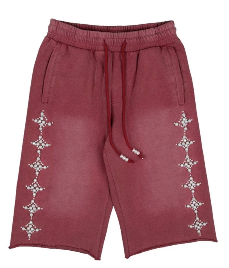 Commons Pearled Star Sweatshort Gym Red