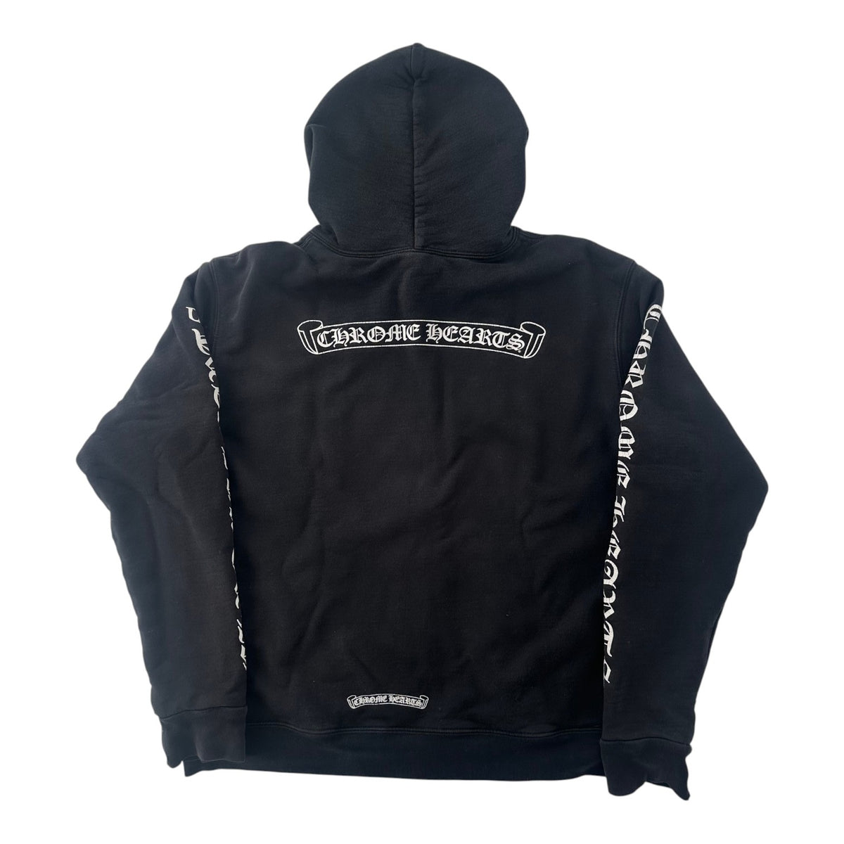 Chrome Hearts Scroll Logo Thermal Zip-Up Hoodie Black