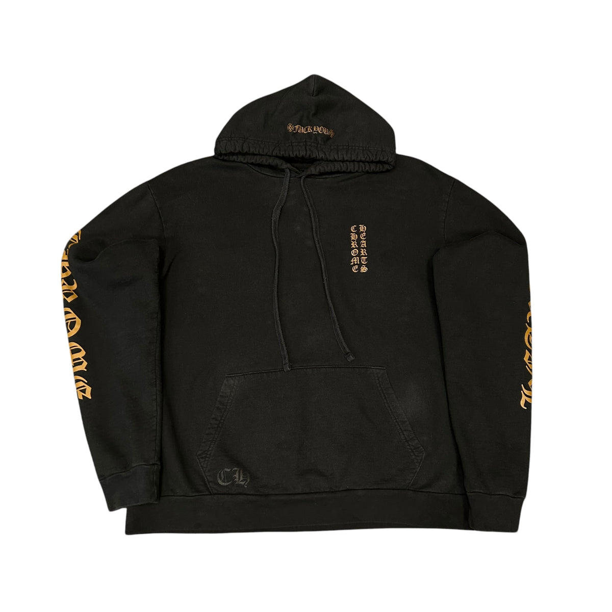 Chrome Hearts Vertical Logo FU Hood Hoodie Black/Brown