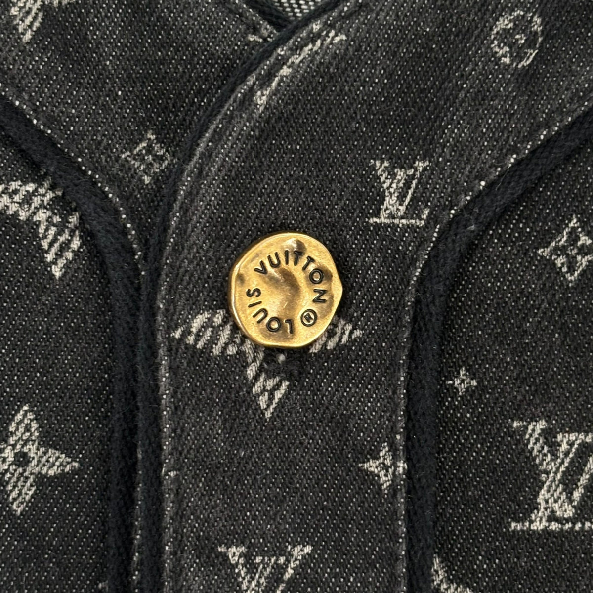 Louis Vuitton Monogram Denim Baseball Jersey Black