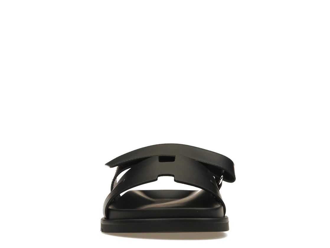 Hermes Chypre Sandal Noir Calfskin Leather (M)