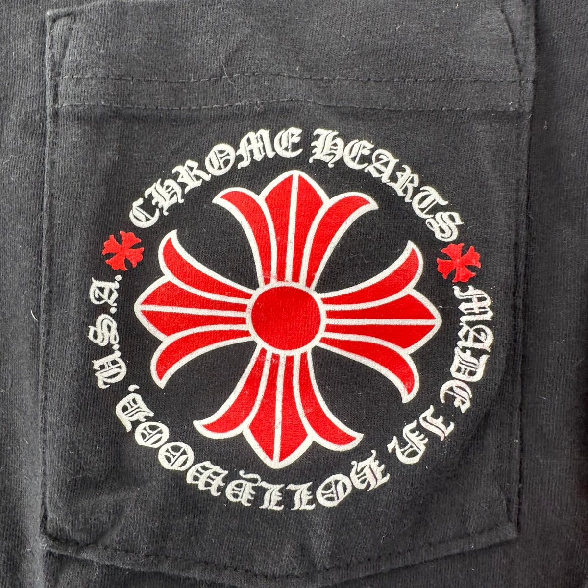 Chrome Hearts Made In Hollywood Plus Cross Long Sleeve Tee Black Red