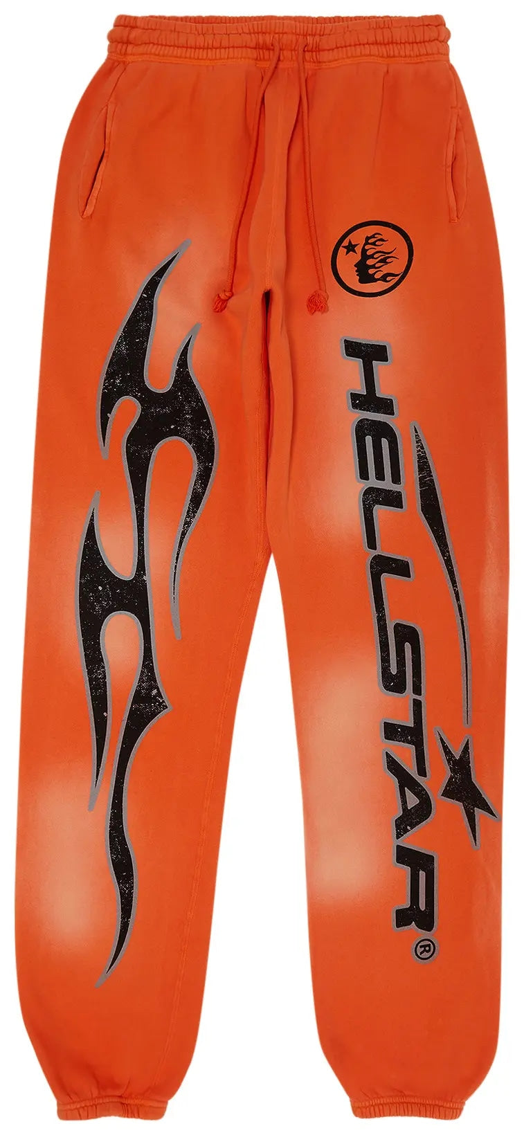 Hellstar Fire Orange Closed Elastic Bottom Sweatpants Orange Dye